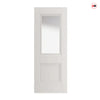 JB Kind Hardwick White Prime Internal Door Pair - Clear Glass