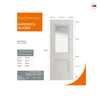 JB Kind Hardwick White Prime Internal Door Pair - Clear Glass