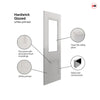JB Kind Hardwick White Prime Internal Door Pair - Clear Glass