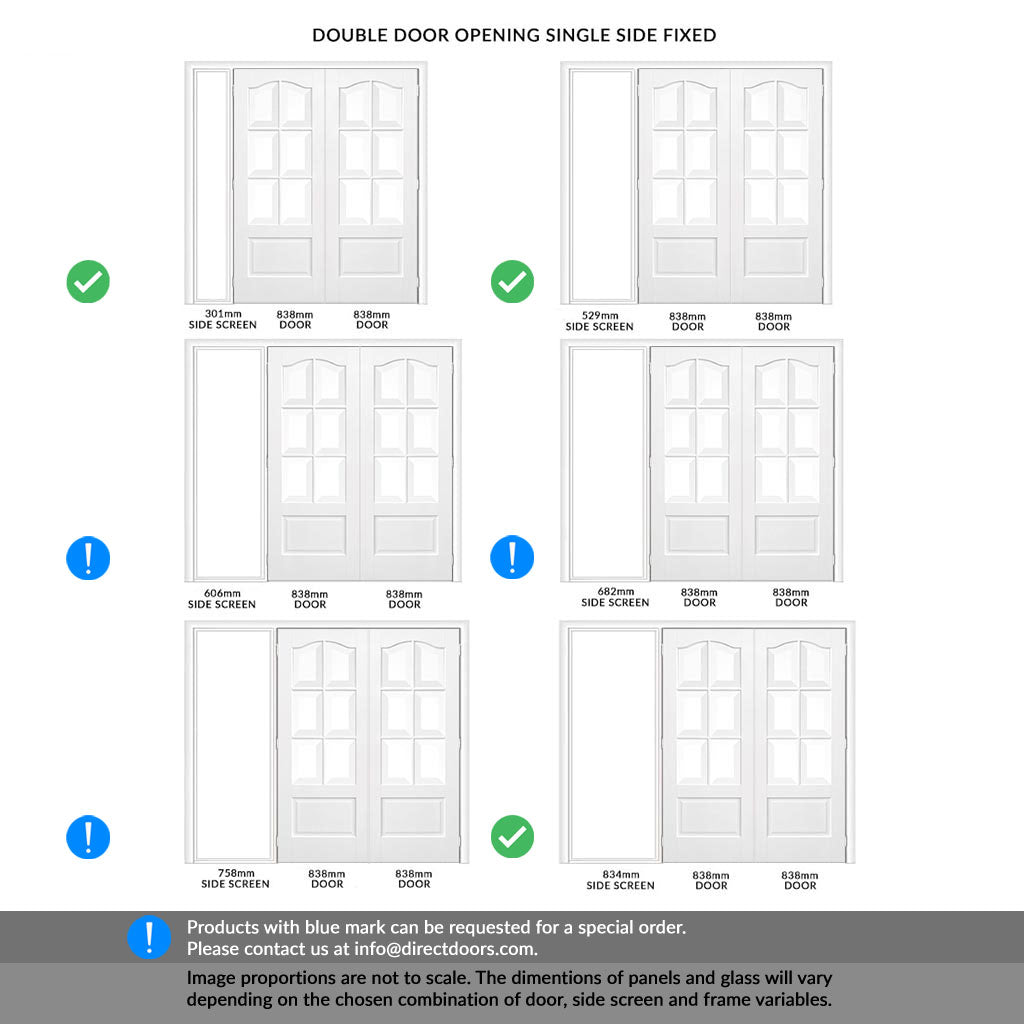 ThruEasi White Room Divider Kent 6 Pane Bevelled Clear Glass Primed