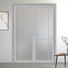 Lerens Solid Wood Internal Door Pair UK Made DD0117F Frosted Glass - Mist Grey Premium Primed - Urban Lite® Bespoke Sizes