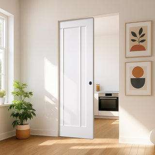 Image: Lincoln Single Absolute Evokit Pocket Door - White Primed