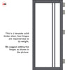 Milano Solid Wood Internal Door Pair UK Made DD0101F Frosted Glass - Stormy Grey Premium Primed - Urban Lite® Bespoke Sizes