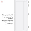 Milano Panel Solid Wood Internal Door Pair UK Made DD0101P - Cloud White Premium Primed - Urban Lite® Bespoke Sizes