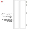 Galeria Solid Wood Internal Door Pair UK Made DD0102F Frosted Glass - Cloud White Premium Primed - Urban Lite® Bespoke Sizes