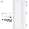Bella Panel Solid Wood Internal Door Pair UK Made DD0103P - Cloud White Premium Primed - Urban Lite® Bespoke Sizes