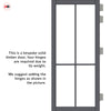 Kora Solid Wood Internal Door UK Made  DD0116F Frosted Glass - Stormy Grey Premium Primed - Urban Lite® Bespoke Sizes