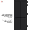 Kora Panel Solid Wood Internal Door UK Made  DD0116P - Shadow Black Premium Primed - Urban Lite® Bespoke Sizes