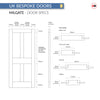 UK Made to Measure - Millgate Victorian 2L Interior Door - Tinted Glass - Premium Primed - 7 Colour Options
