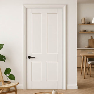 Image: UK Made to Measure - Millgate Panel Victorian  Interior Door - Premium Primed - 7 Colour Options
