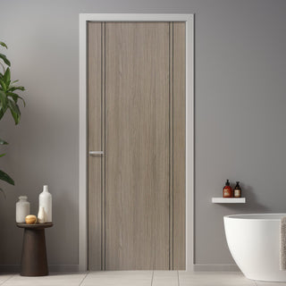 Image: Monaco Light Grey Fire Internal Door - Laminated - 1/2 Hour Fire Rated