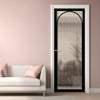 Melrose Black Internal Door - Reeded Glass - Prefinished