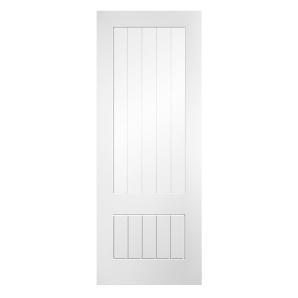 Mexicano White Primed Doors 3/4 Clear Glass with Frosted Lines