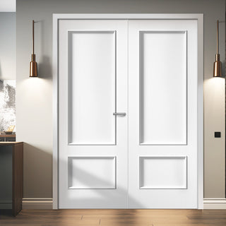 Image: Murcia White Primed Panel Internal Door Pair