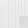 J B Kind Aria White Primed Flush Internal Door Pair - Clear Glass
