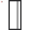 Milano Solid Wood Internal Door Pair UK Made DD0101C Clear Glass - Shadow Black Premium Primed - Urban Lite® Bespoke Sizes