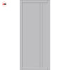 Milano Panel Solid Wood Internal Door Pair UK Made DD0101P - Mist Grey Premium Primed - Urban Lite® Bespoke Sizes