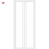 Galeria Solid Wood Internal Door Pair UK Made DD0102F Frosted Glass - Cloud White Premium Primed - Urban Lite® Bespoke Sizes