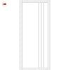 Bella Solid Wood Internal Door UK Made  DD0103C Clear Glass - Cloud White Premium Primed - Urban Lite® Bespoke Sizes