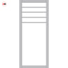 Drake Solid Wood Internal Door UK Made  DD0108F Frosted Glass - Mist Grey Premium Primed - Urban Lite® Bespoke Sizes