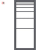 Revella Solid Wood Internal Door Pair UK Made DD0111F Frosted Glass - Stormy Grey Premium Primed - Urban Lite® Bespoke Sizes