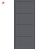 Firena Panel Solid Wood Internal Door Pair UK Made DD0114P - Stormy Grey Premium Primed - Urban Lite® Bespoke Sizes