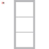 Iretta Solid Wood Internal Door Pair UK Made DD0115F Frosted Glass - Mist Grey Premium Primed - Urban Lite® Bespoke Sizes