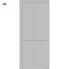 Kora Panel Solid Wood Internal Door Pair UK Made DD0116P - Mist Grey Premium Primed - Urban Lite® Bespoke Sizes
