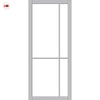 Lerens Solid Wood Internal Door UK Made  DD0117F Frosted Glass - Mist Grey Premium Primed - Urban Lite® Bespoke Sizes