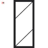 Aria Solid Wood Internal Door Pair UK Made DD0124F Frosted Glass - Shadow Black Premium Primed - Urban Lite® Bespoke Sizes