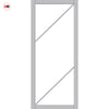 Aria Solid Wood Internal Door UK Made  DD0124F Frosted Glass - Mist Grey Premium Primed - Urban Lite® Bespoke Sizes