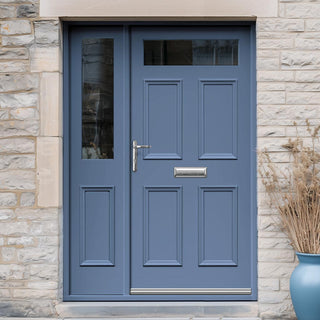 Image: Exterior Victorian Nightingale 1L 4P Door with Single Sidelight - Customisable: Size, Colour, Glass and Sidelight Options