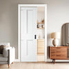 Nostalgia 4 Panel White Primed Single Evokit Pocket Door - Unfinished