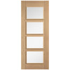 Carini 4L Oak Internal Internal Door - Clear Glass - Prefinished