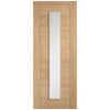 Carini Oak Internal Door - Long Clear Glass - Prefinished