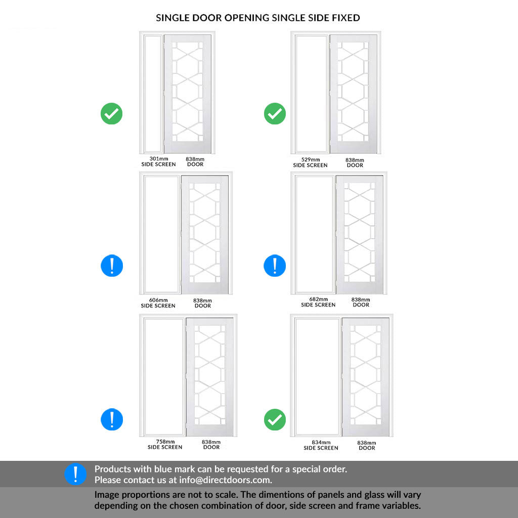 ThruEasi White Room Divider Orly Clear Glass Primed Door with Full G