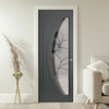 Gemini Slate Grey Lightly Grained Internal PVC Door - Twilight Style Sandblasted Glass