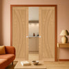 Ravello Oak Double Evokit Pocket Doors - Prefinished