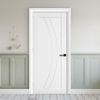 Image: EasiKit Internal Door and Frame Kit - Ravello White Primed Flush Internal Door