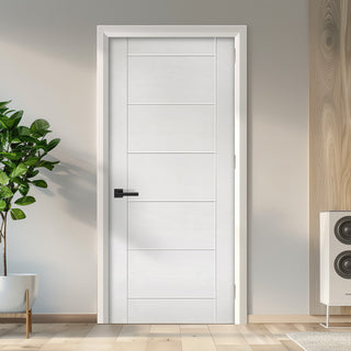 Image: EasiKit Internal Door and Frame Kit - Seville White Primed Flush Internal Door