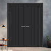 Simona Panel Solid Wood Internal Door Pair UK Made DD0105P - Shadow Black Premium Primed - Urban Lite® Bespoke Sizes