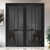 Simona Solid Wood Internal Door Pair UK Made DD0105T Tinted Glass - Shadow Black Premium Primed - Urban Lite® Bespoke Sizes