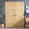 Bespoke Sofia Oak Flush Internal Door Pair - Prefinished