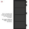 Firena Solid Wood Internal Door UK Made  DD0114T Tinted Glass - Shadow Black Premium Primed - Urban Lite® Bespoke Sizes