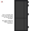 Lerens Solid Wood Internal Door UK Made  DD0117T Tinted Glass - Shadow Black Premium Primed - Urban Lite® Bespoke Sizes