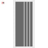 Tula Solid Wood Internal Door UK Made  DD0104T Tinted Glass - Cloud White Premium Primed - Urban Lite® Bespoke Sizes