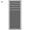 Drake Solid Wood Internal Door Pair UK Made DD0108T Tinted Glass - Mist Grey Premium Primed - Urban Lite® Bespoke Sizes