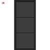 Iretta Solid Wood Internal Door Pair UK Made DD0115T Tinted Glass - Shadow Black Premium Primed - Urban Lite® Bespoke Sizes