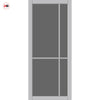 Lerens Solid Wood Internal Door Pair UK Made DD0117T Tinted Glass - Mist Grey Premium Primed - Urban Lite® Bespoke Sizes