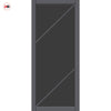 Aria Solid Wood Internal Door Pair UK Made DD0124T Tinted Glass - Stormy Grey Premium Primed - Urban Lite® Bespoke Sizes